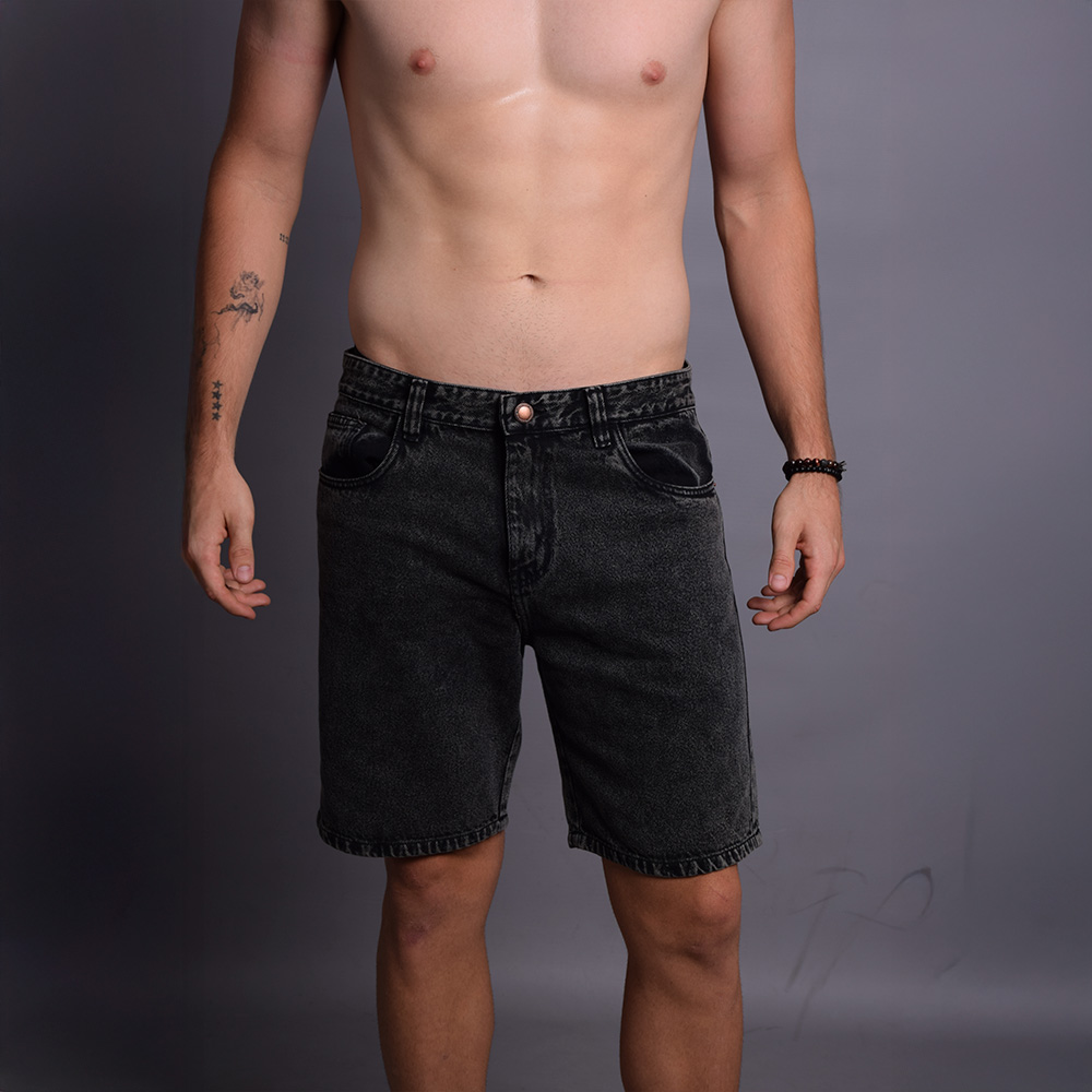 Bermuda Denim Negro Acid – Peppers Street