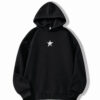 Hoodie Star Negro Blanco – Peppers Street