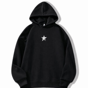 Hoodie Star Negro Blanco – Peppers Street