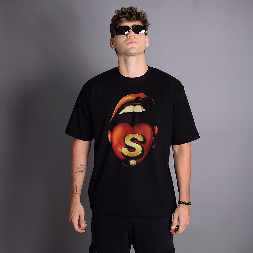 Oversize Lengua Negro Amarillo – Peppers Street