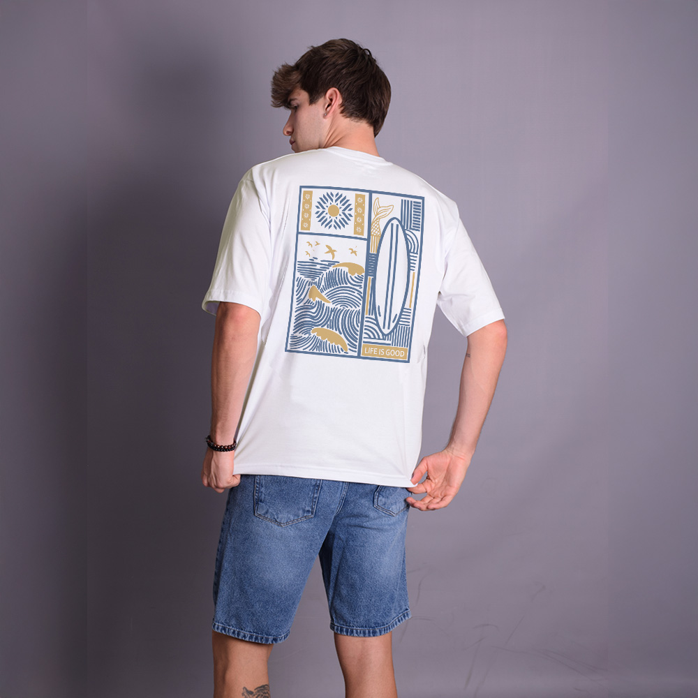 Oversize Life Blanco Azul – Peppers Street