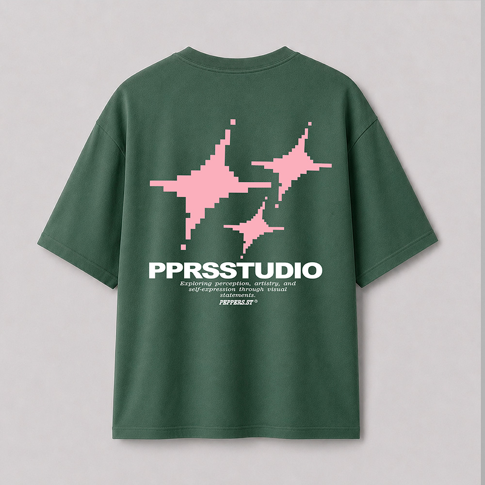Oversize Studio Verde Rosado – Peppers Street