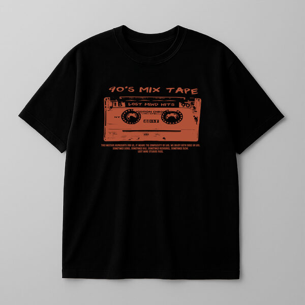 Oversize Mixtape Negro Naranja